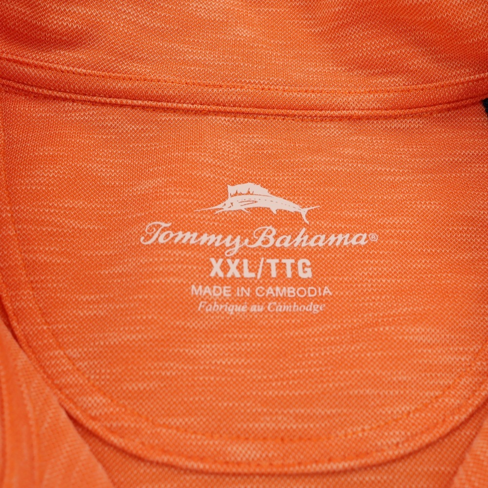 Tommy Bahama Mens XXL Orange Heathered Tencel Quarter Zip Pullover Sweater - Picture 5 of 9